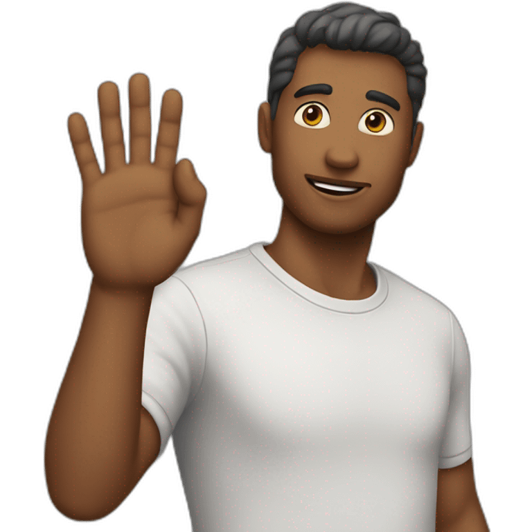 man holding his hand up emoji