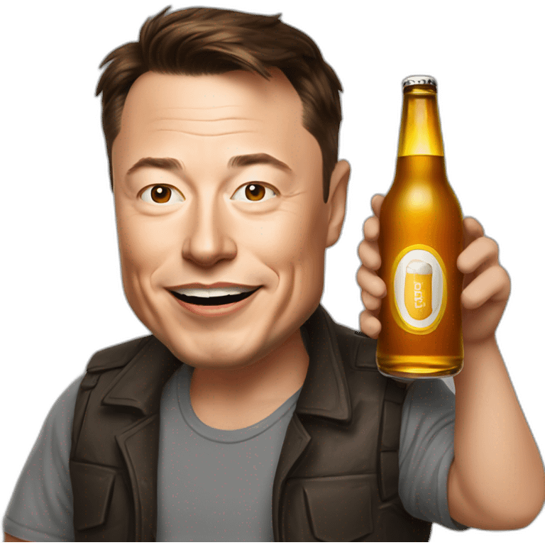 Elon musk with beer emoji