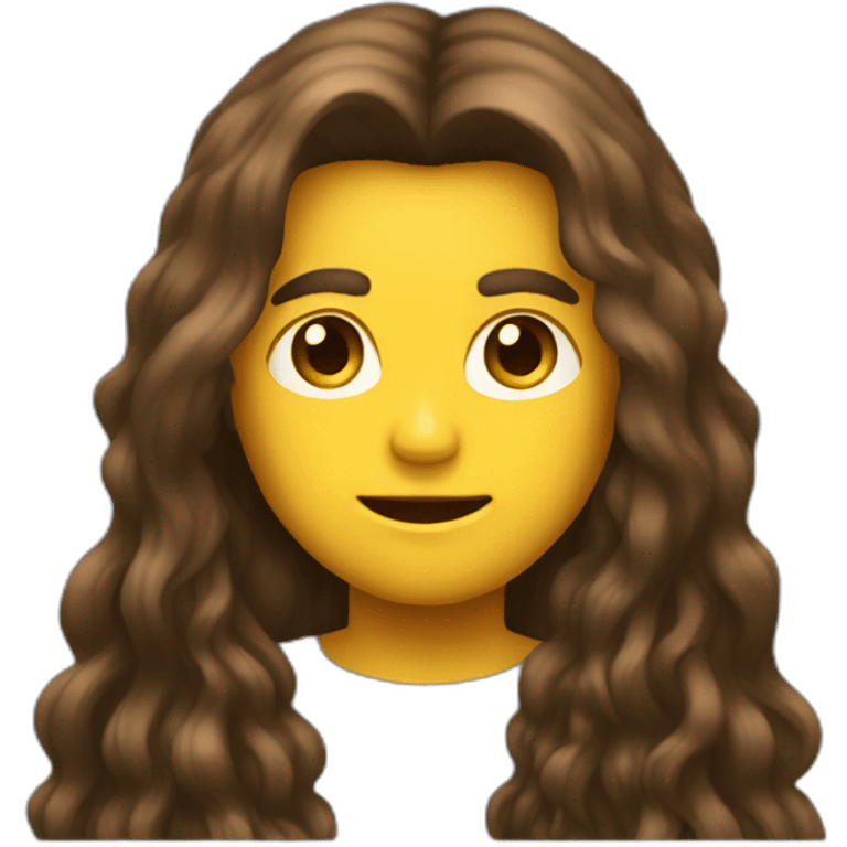 Heavy metal - long brown hair - emoji