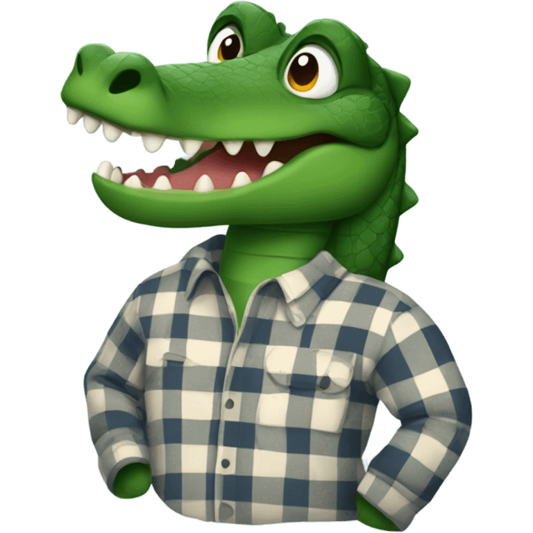 alligator wearing flannel emoji