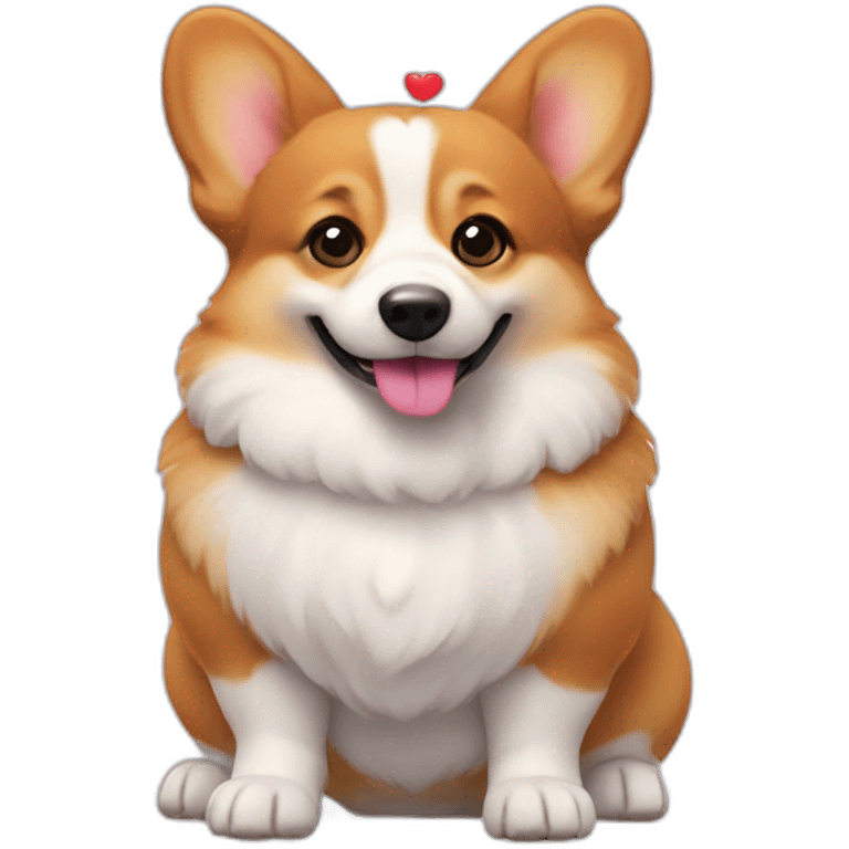 Corgi butt with heart emoji