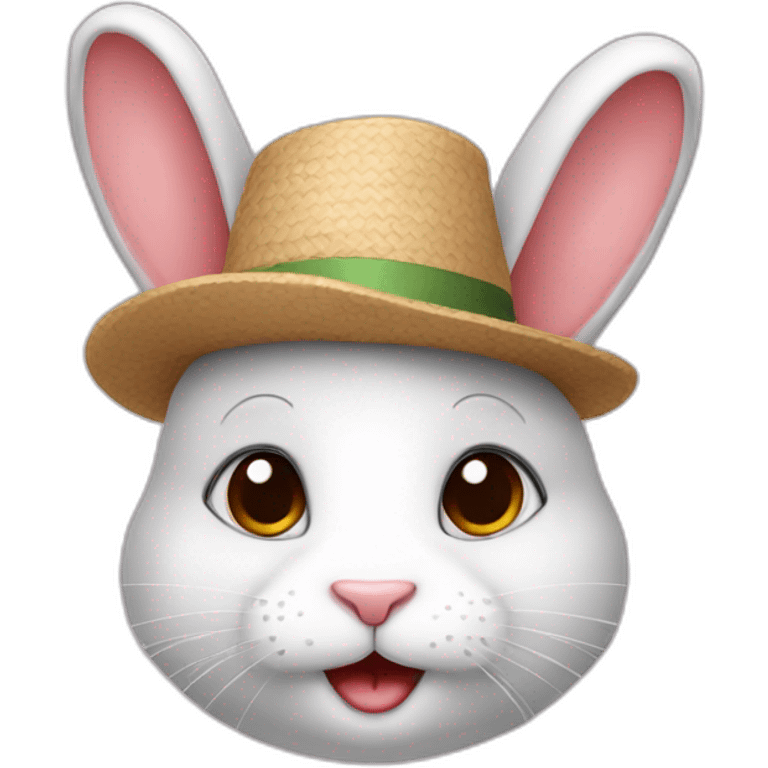 a bunny with a cute hat emoji