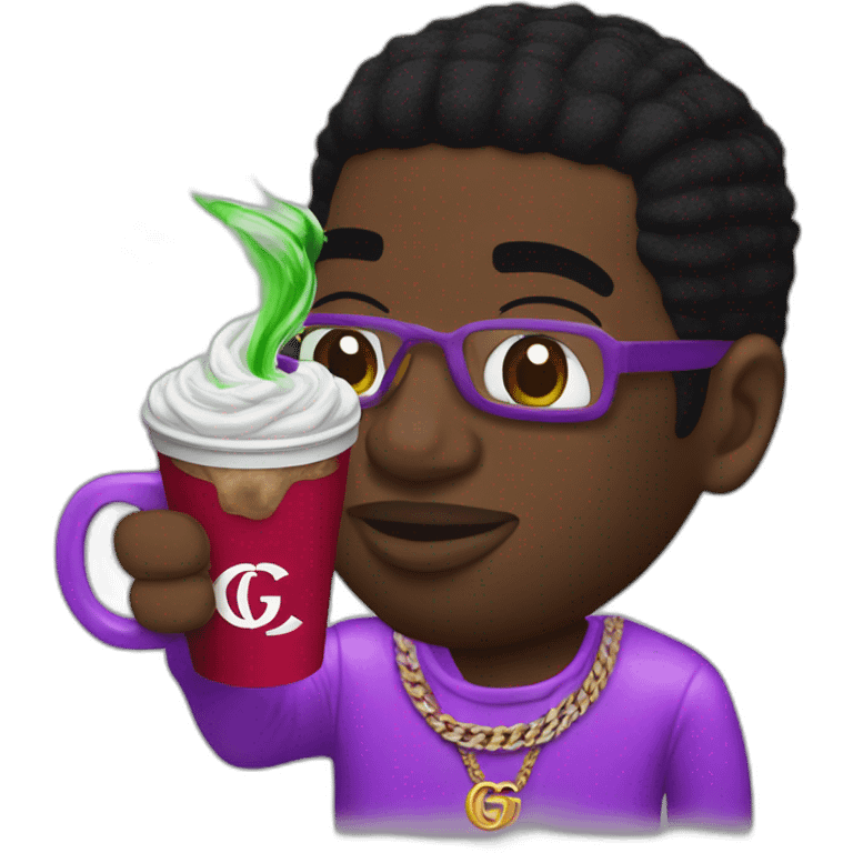 Gucci mane with a cup of dirty sprite emoji