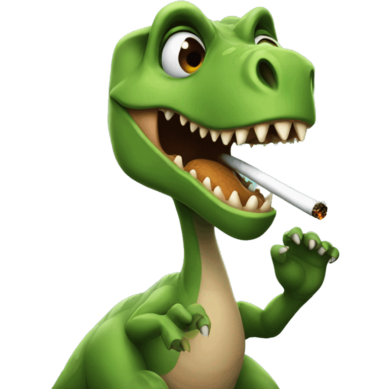 Dinosaur smoking emoji