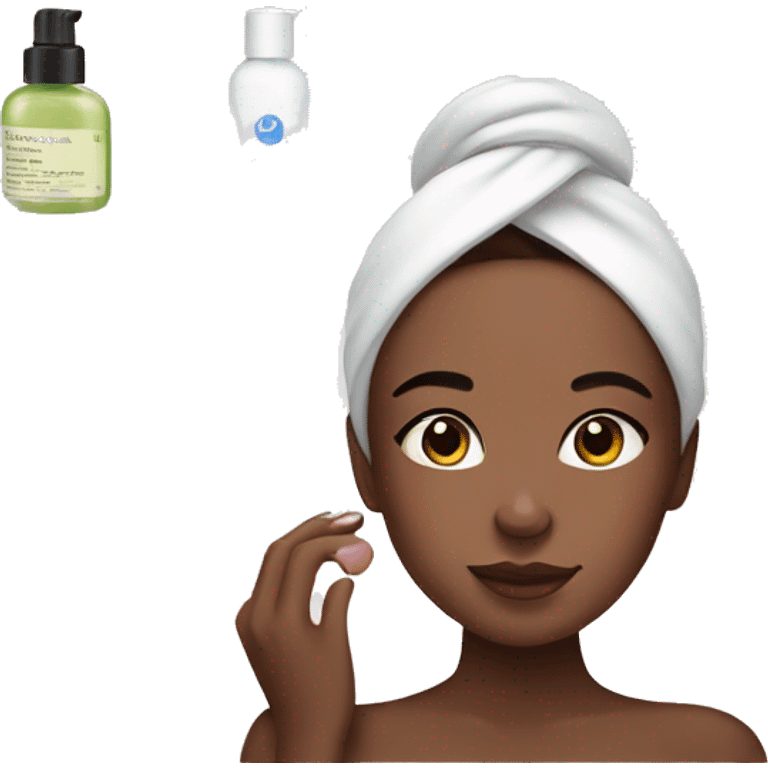 A girl doing skin care emoji