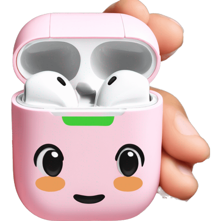 Airpods in a pink case emoji