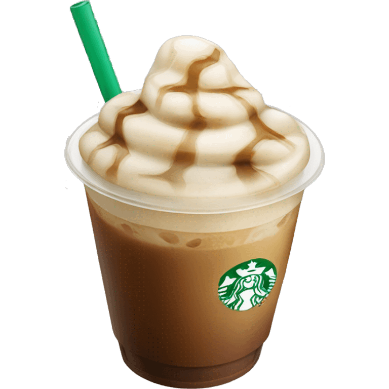 Starbuck ice coffee with ice cubes emoji