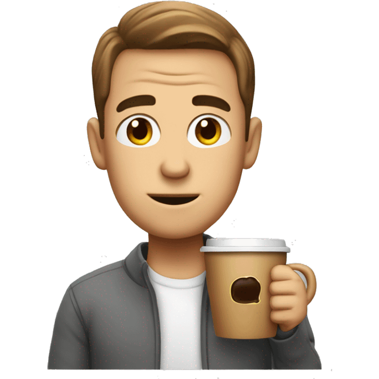 Harold with a coffee cup emoji