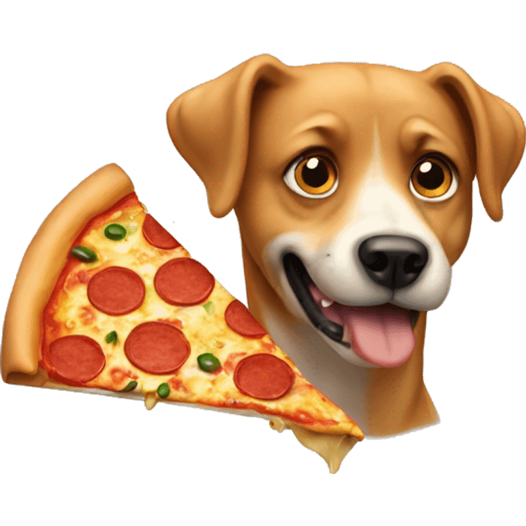 Dog eat pizza emoji