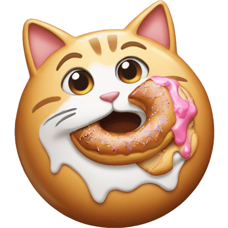 cat eating donut emoji