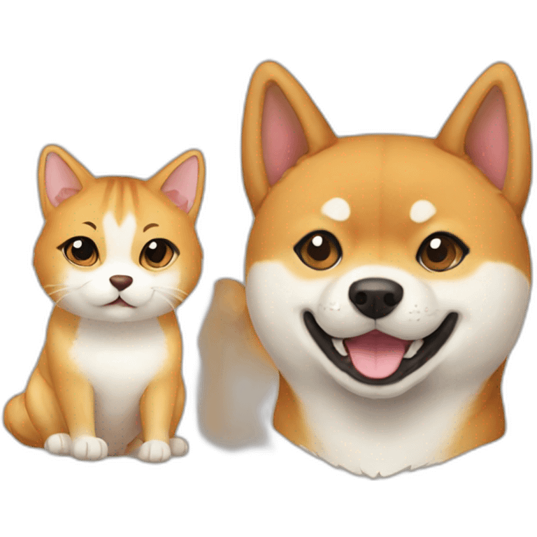 shiba inu and cat emoji