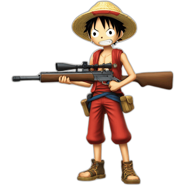 luffy con un rifle emoji