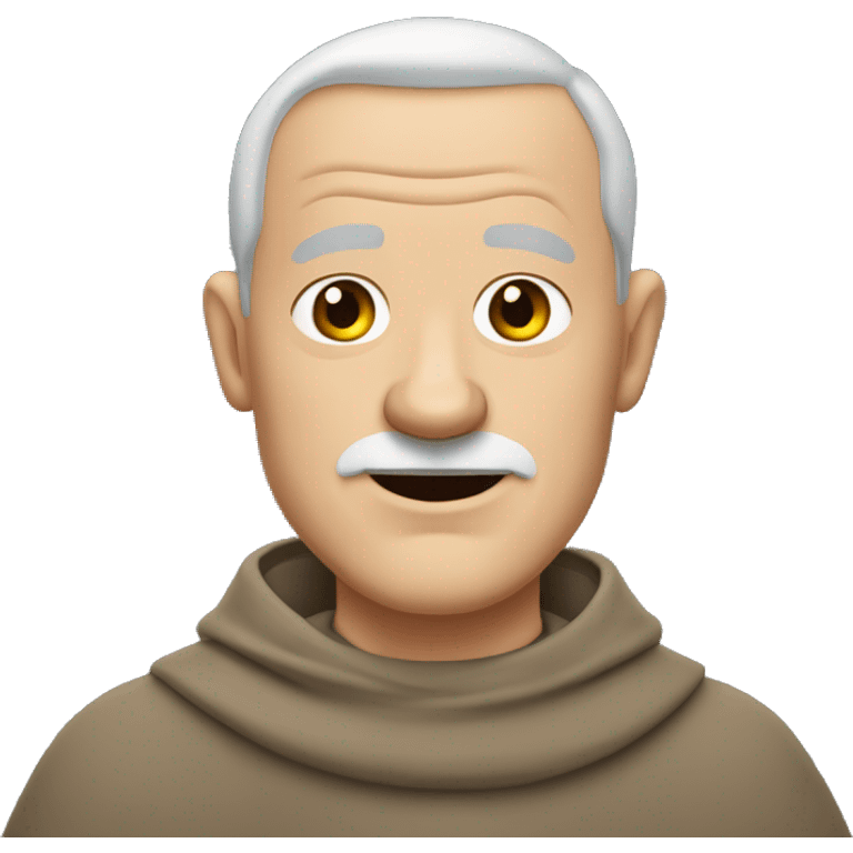 A middle-aged white male friar with a grizzled appearance, buzz cut, and a square jaw. emoji