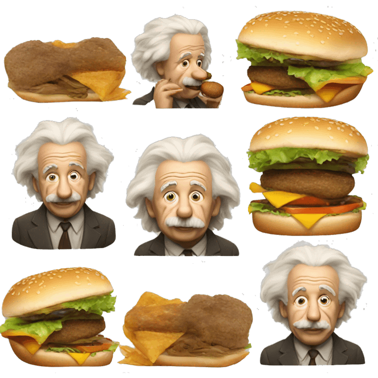 Einstein eats a burger emoji