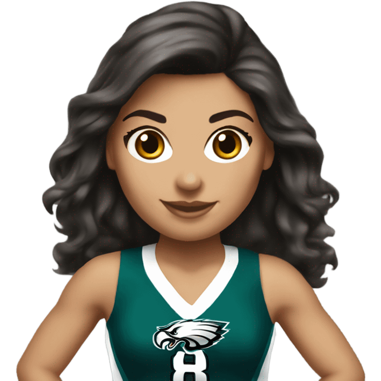 Philadelphia Eagles cheerleader brunette cheer emoji