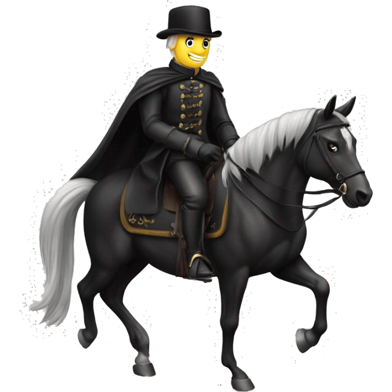 Schwarzer Dressur Sattel ohne Reiter und Pferd emoji