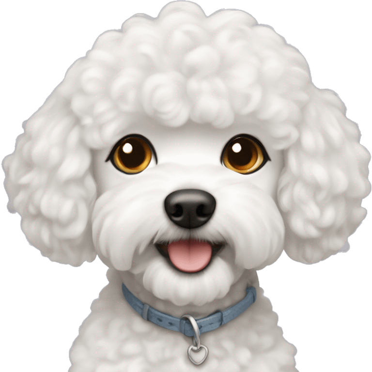 White bichon and poodle mix emoji