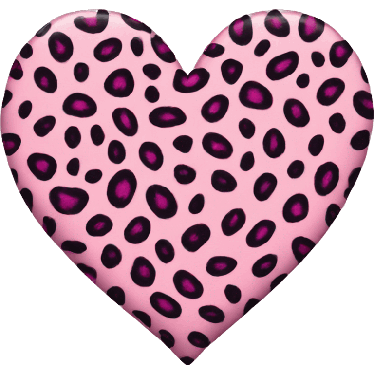 Pink leopard print heart emoji