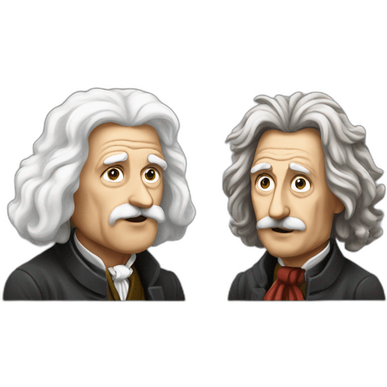 Isaac Newton argue with Einstein emoji