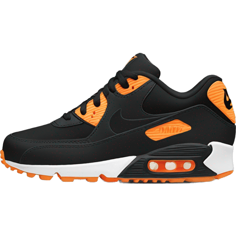 make me nike air max 90 in black and orange emoji