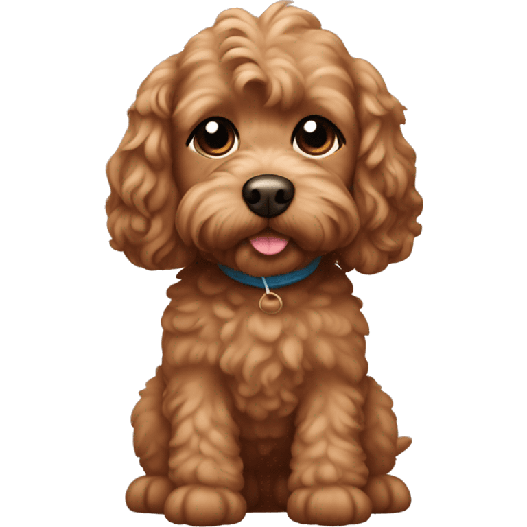 Chibi cockapoo brown dog emoji