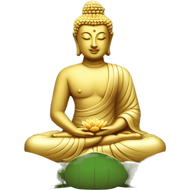 buddha statue with lotus flower emoji