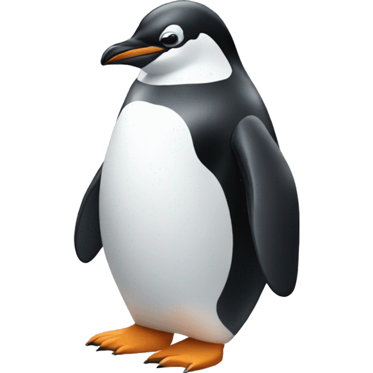 Penguin with mobile emoji