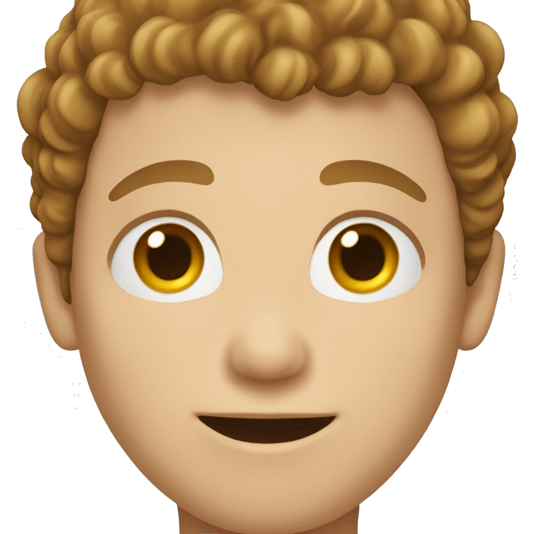 white boy with very short curly brown hair emoji