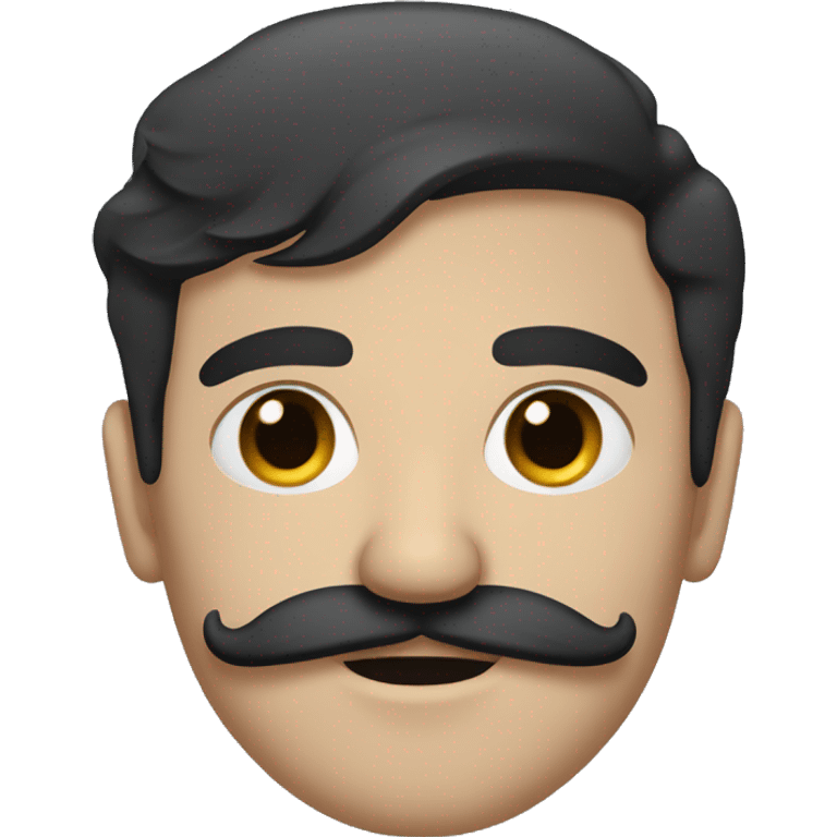 dark hair dark eye man with mustache  emoji