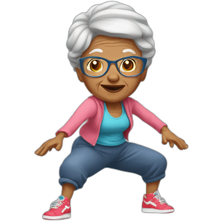 A grandmother who does breakdance emoji