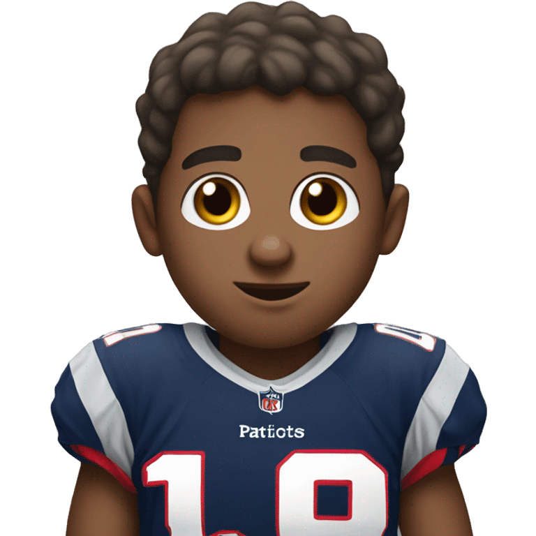 boy wearing patriots jersey he is stinky emoji