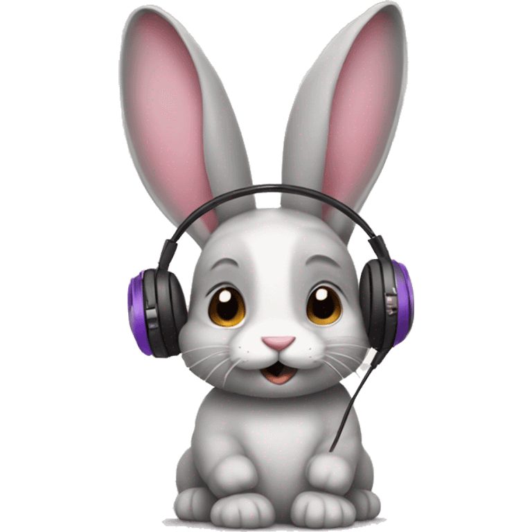 bunny with headphones emoji