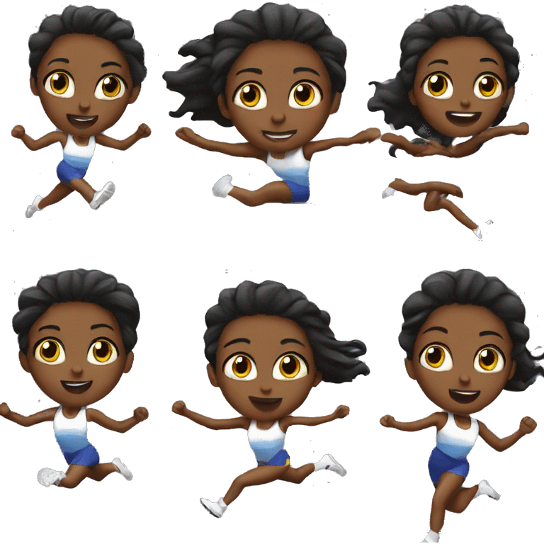 Hurdles running girls emoji