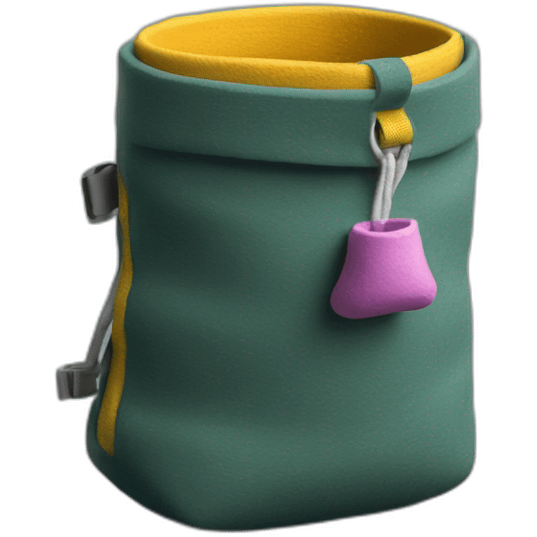 Little chalk bag for climbing bouldering, with chalk in it emoji