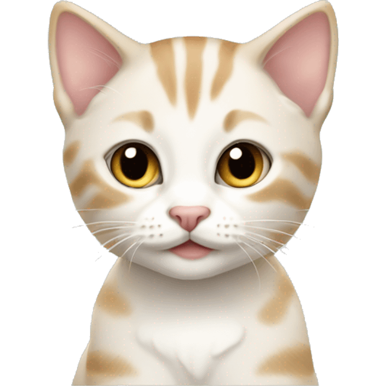 Cream and white colored tabby kitten emoji