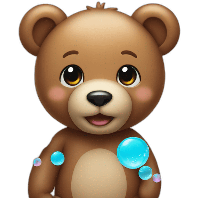 Teddy bear with bubbles  emoji