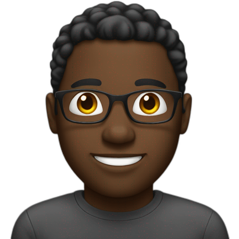 A black man of 18 years happy emoji