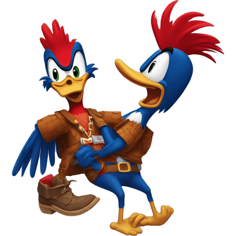 woody woodpecker with broken leg emoji