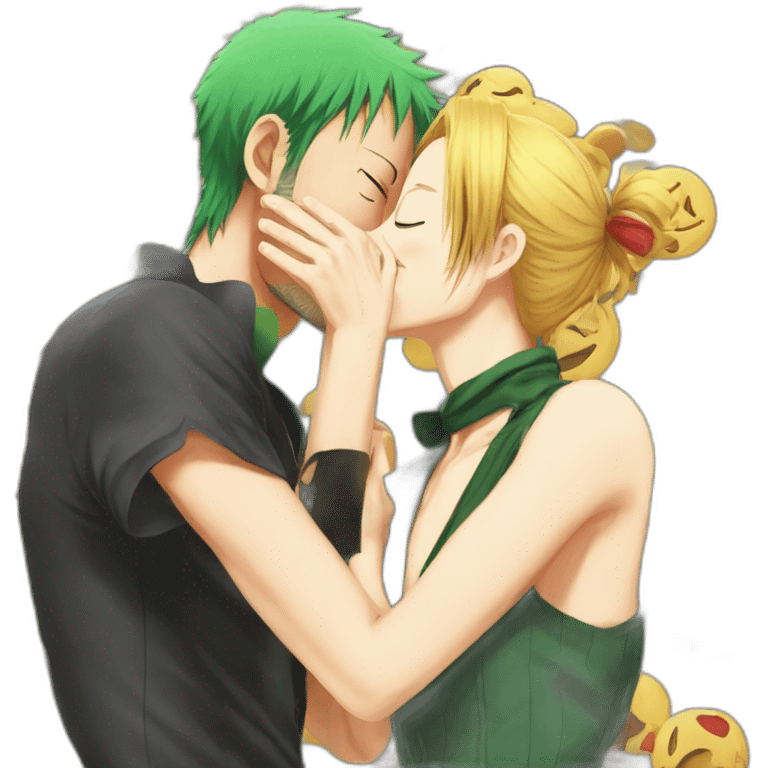 Zoro kissing luffy emoji