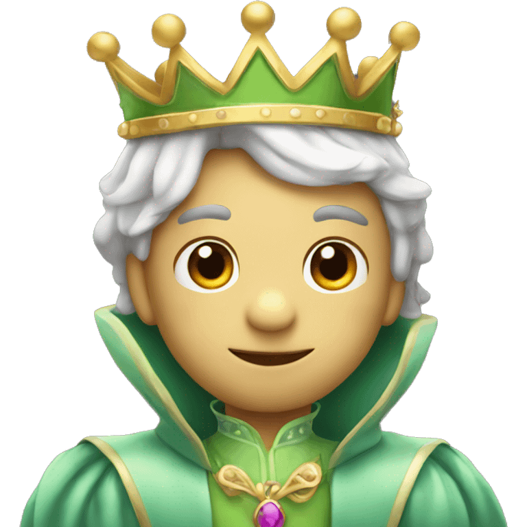 small frog prince with crown emoji