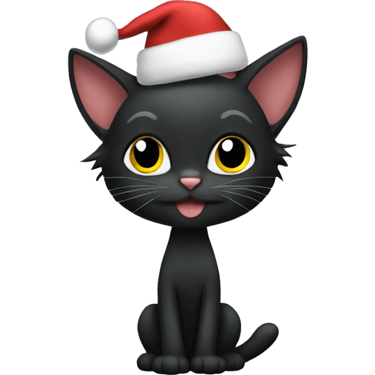 Black cat Christmas  emoji