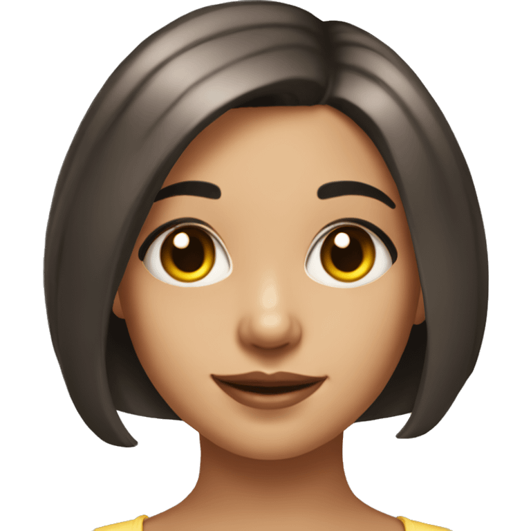 portreit of a young beautiful girl with bob haircut  emoji