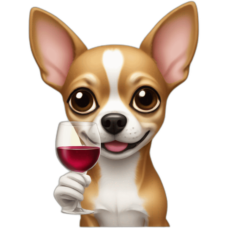 chihuahua drinks wine in smoking emoji