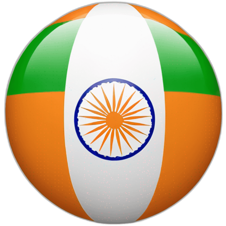 India flag as a ball and with a face emoji