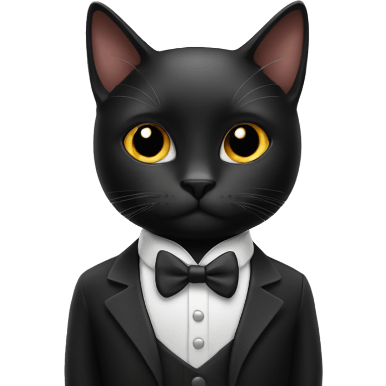 Black cat with tuxedo￼ emoji  emoji