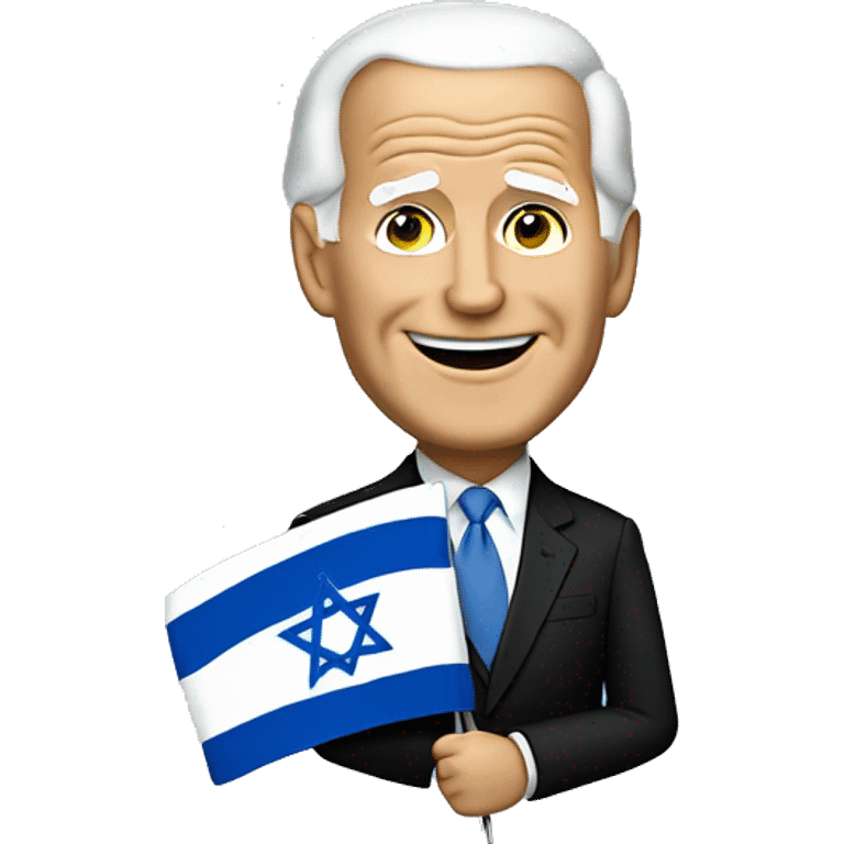 Joe Biden holding Israeli flag  emoji