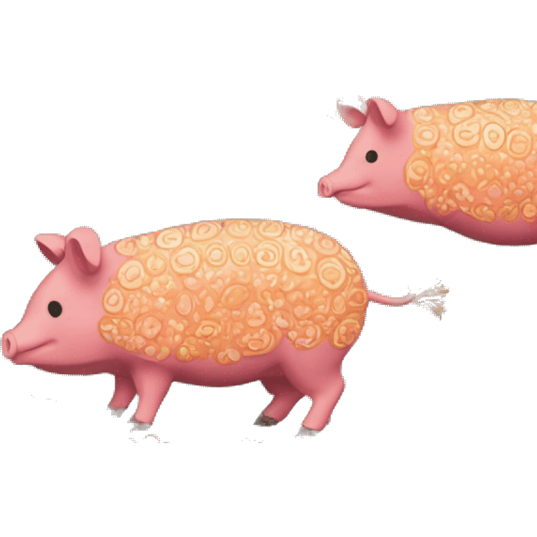 retro groovy hippie floral patterns on a pig armadillo centipede emoji