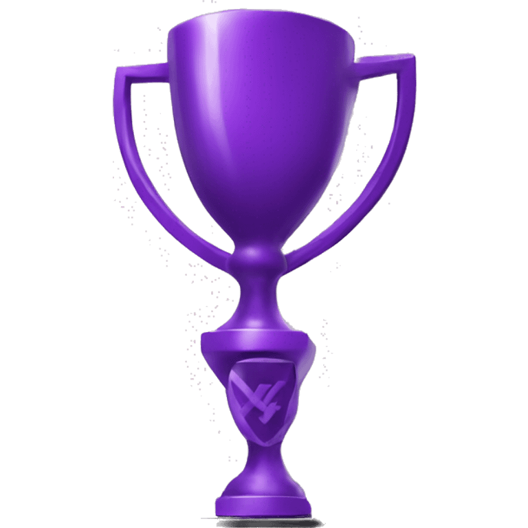 A purple trophy with a W on it emoji