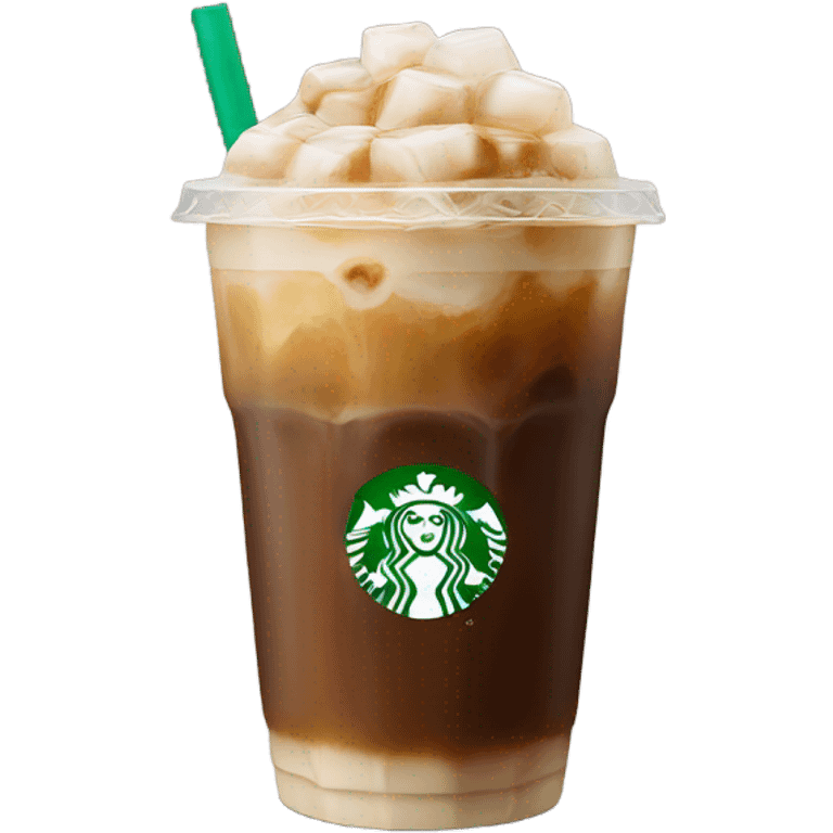 Starbuck ice coffee with ice cubes emoji