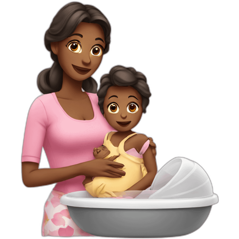 Housewives with baby emoji